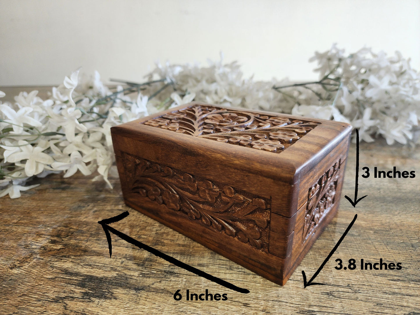 Handcrafted Wooden Box – Small Size with Internal Lock & Free Gift!