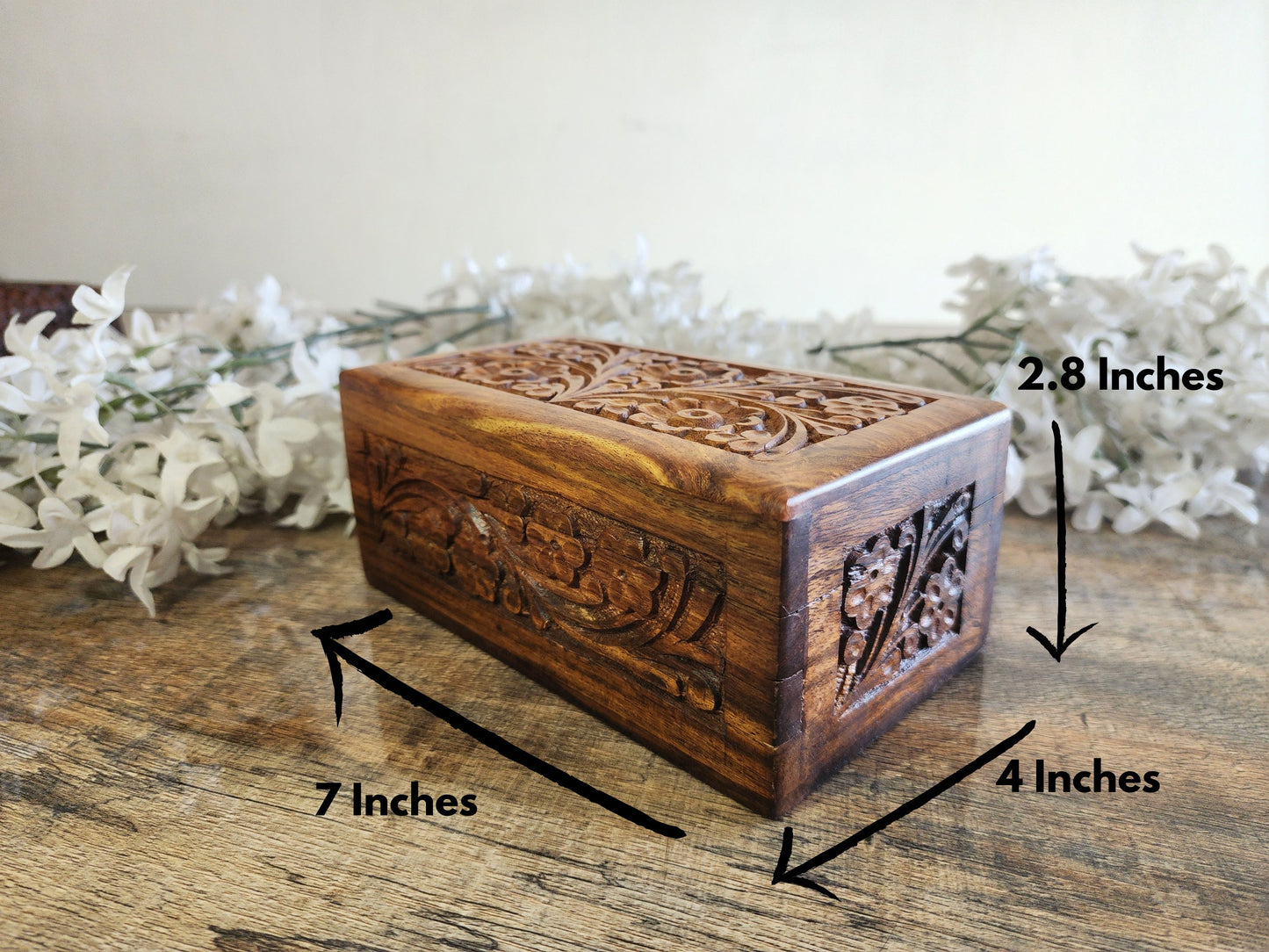 Handcrafted Wooden Mystery Box – Medium Size with Internal Lock & Free Gift