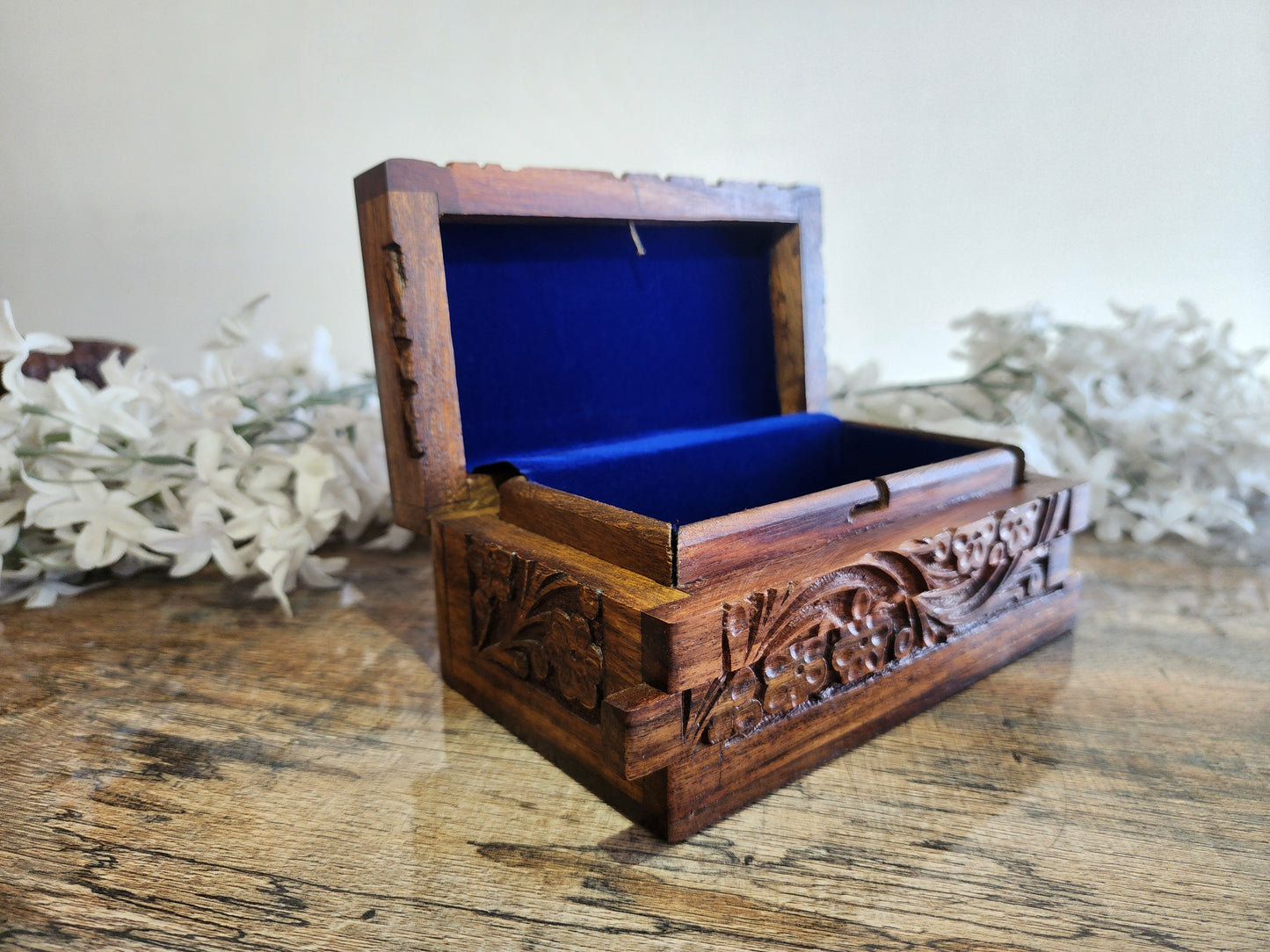 Handcrafted Wooden Mystery Box – Medium Size with Internal Lock & Free Gift