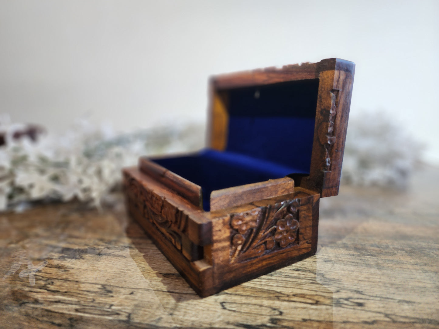 Handcrafted Wooden Mystery Box – Medium Size with Internal Lock & Free Gift