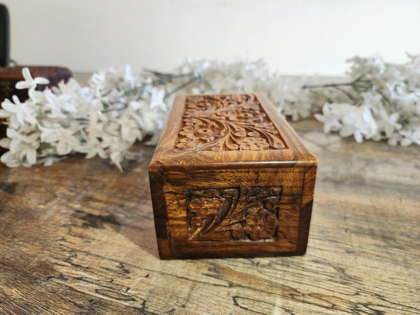 Handcrafted Wooden Mystery Box – Medium Size with Internal Lock & Free Gift