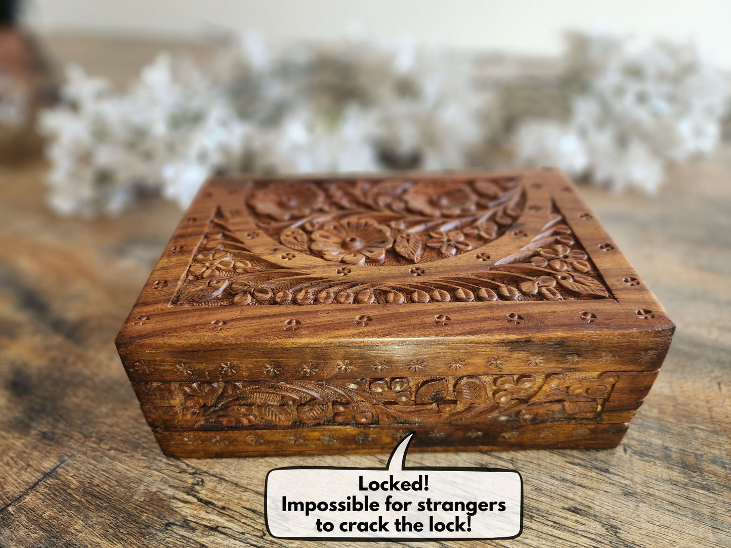 Handcrafted Wooden Extra Large Size with Internal Lock & Free Gift